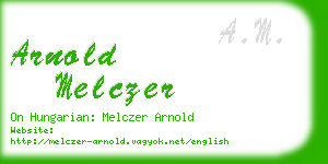 arnold melczer business card